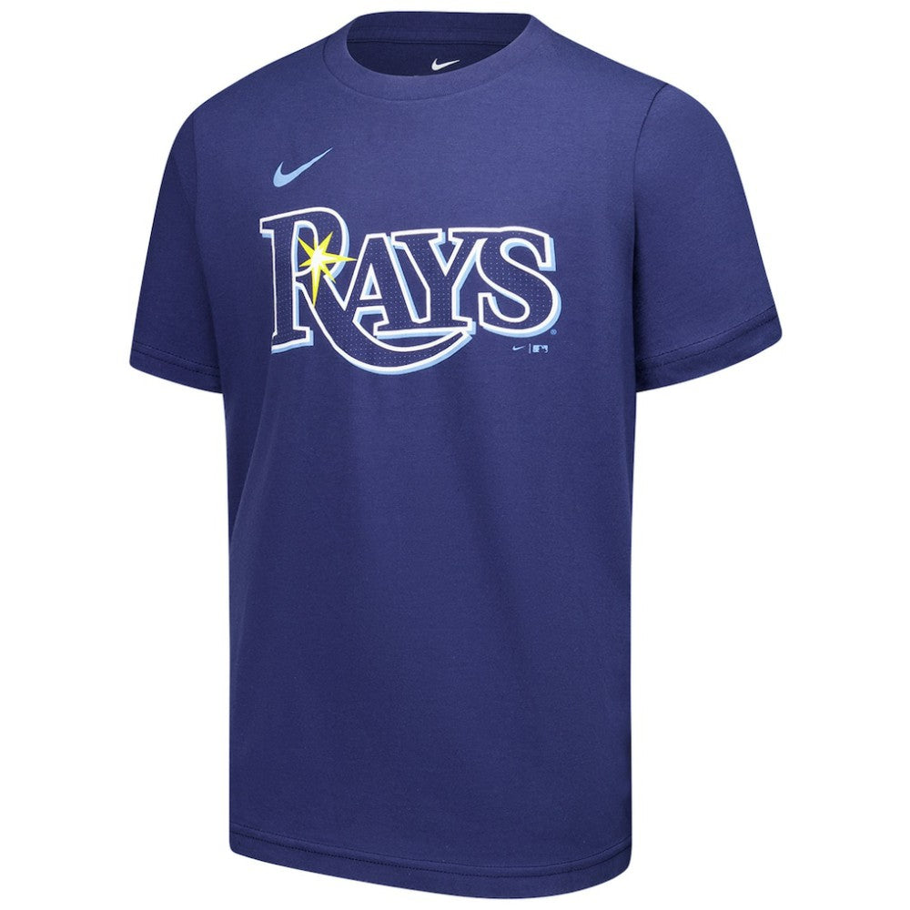 Junior Caminero Tampa Bay Rays Youth Name & Number T-Shirt - Navy | Nike