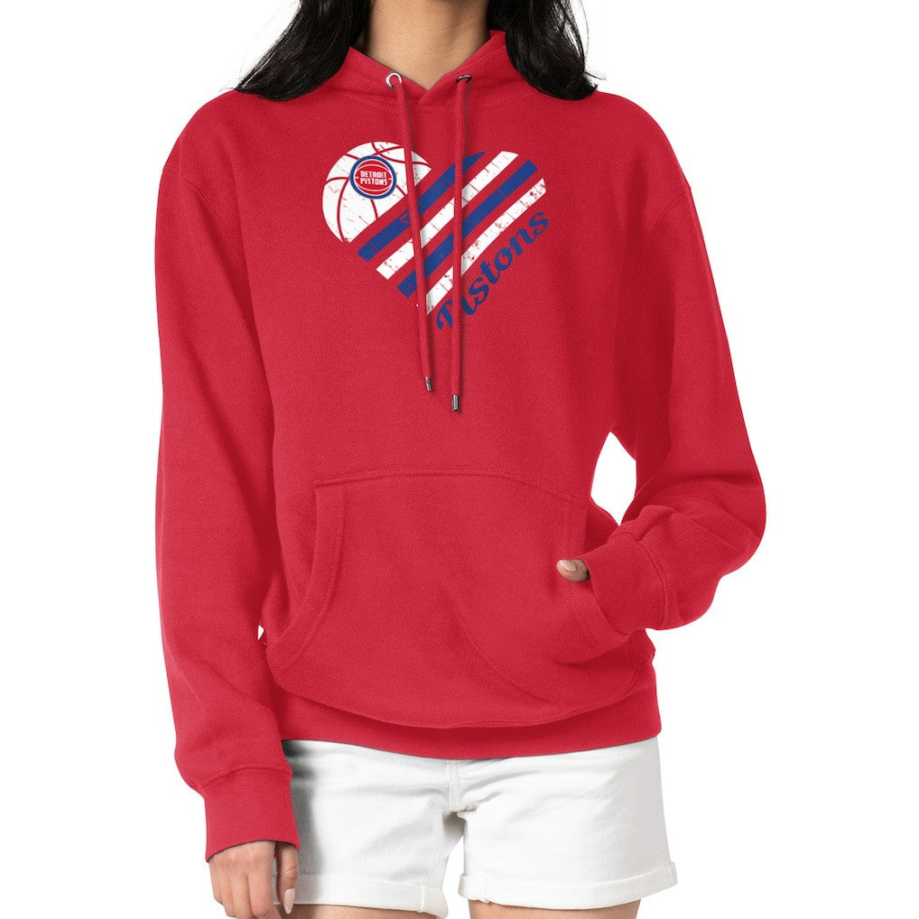 Detroit Pistons G-III 4Her by Carl Banks Women's Heart Pullover Hoodie - Red outlet