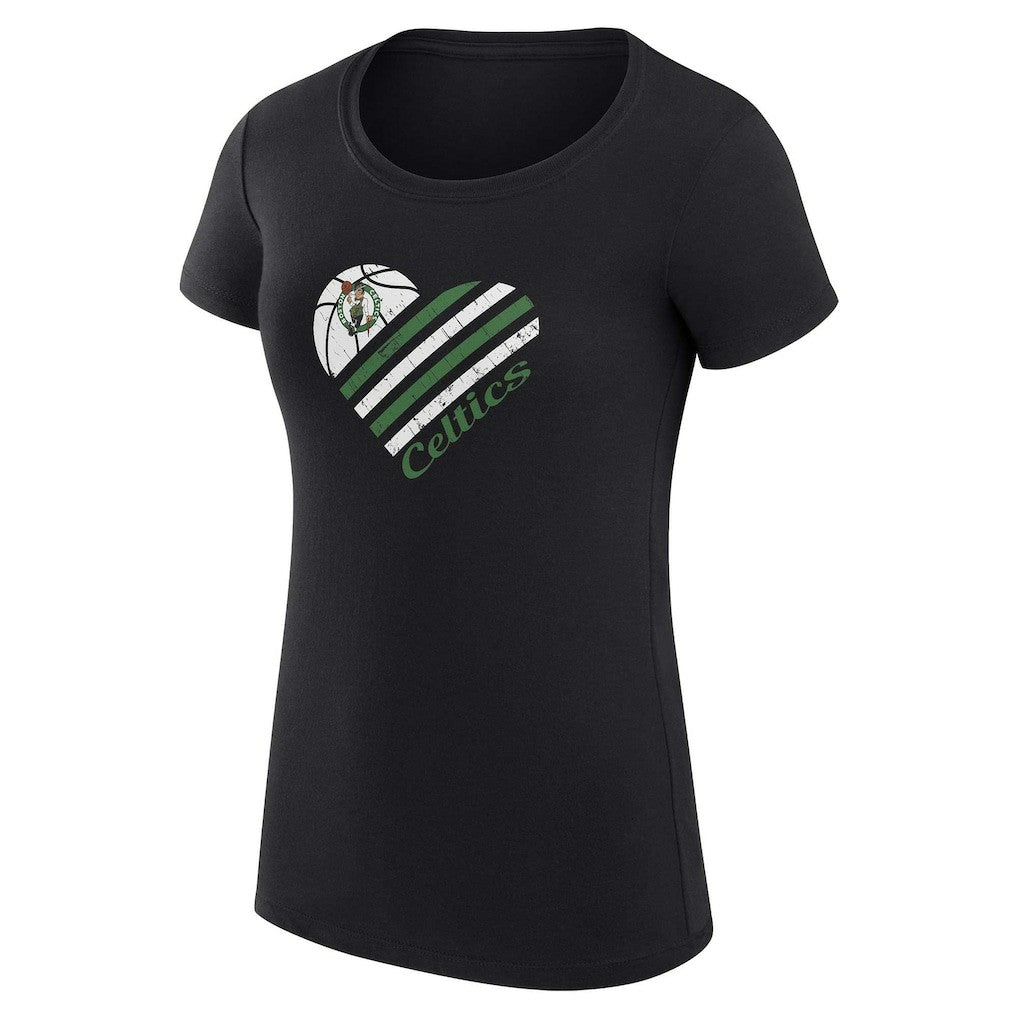 Boston Celtics G-III 4Her by Carl Banks Women's Super-Slim Fit Lightweight Heart T-Shirt - Black shop