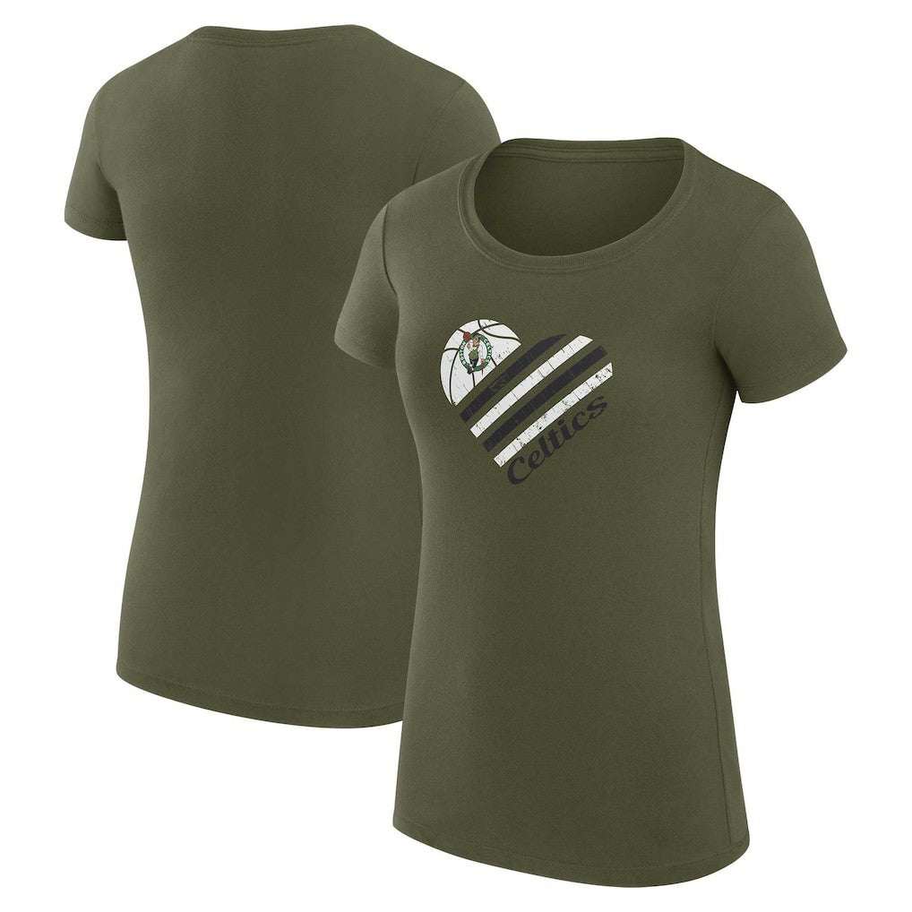 Boston Celtics G-III 4Her by Carl Banks Women's Super-Slim Fit Lightweight Heart T-Shirt - Olive online