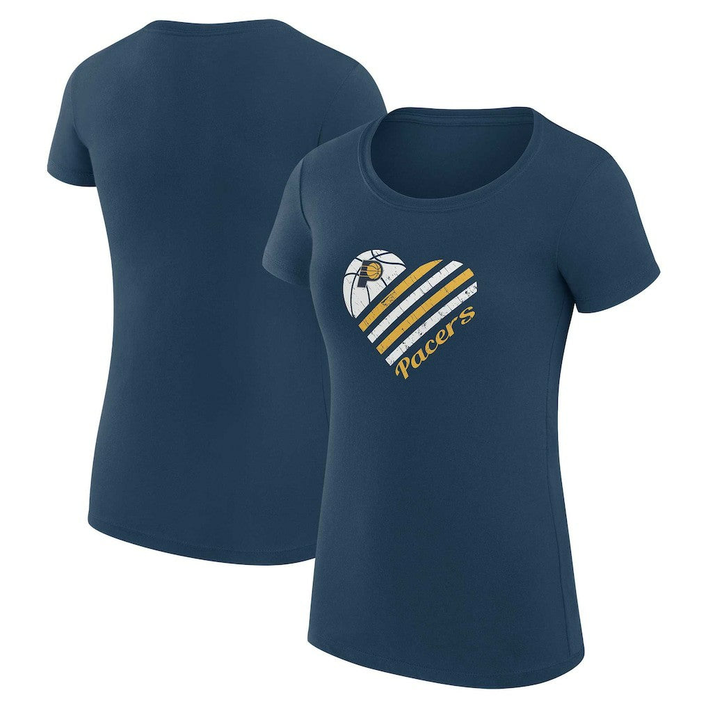 Indiana Pacers G-III 4Her by Carl Banks Women's Super-Slim Fit Lightweight Heart T-Shirt - Navy sale
