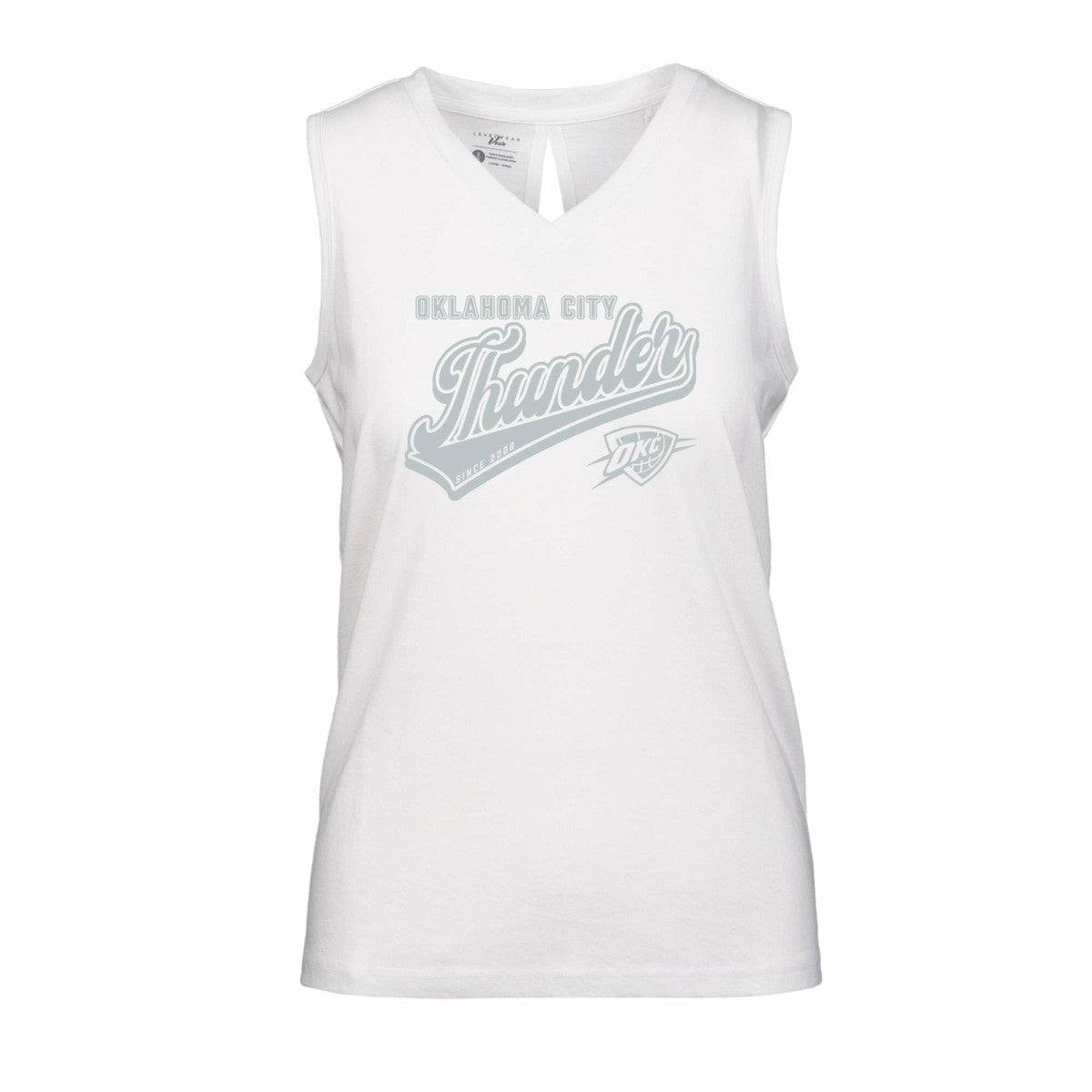 Oklahoma City Thunder Levelwear Women's Paisley Sweep V-Neck Tank Top - White for sale