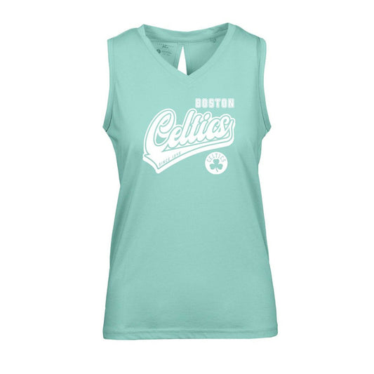 Boston Celtics Levelwear Women's Paisley Sweep V-Neck Tank Top - Mint outlet