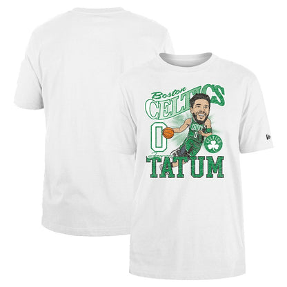 Jayson Tatum Boston Celtics Caricature Player T-Shirt - White | New Era discount