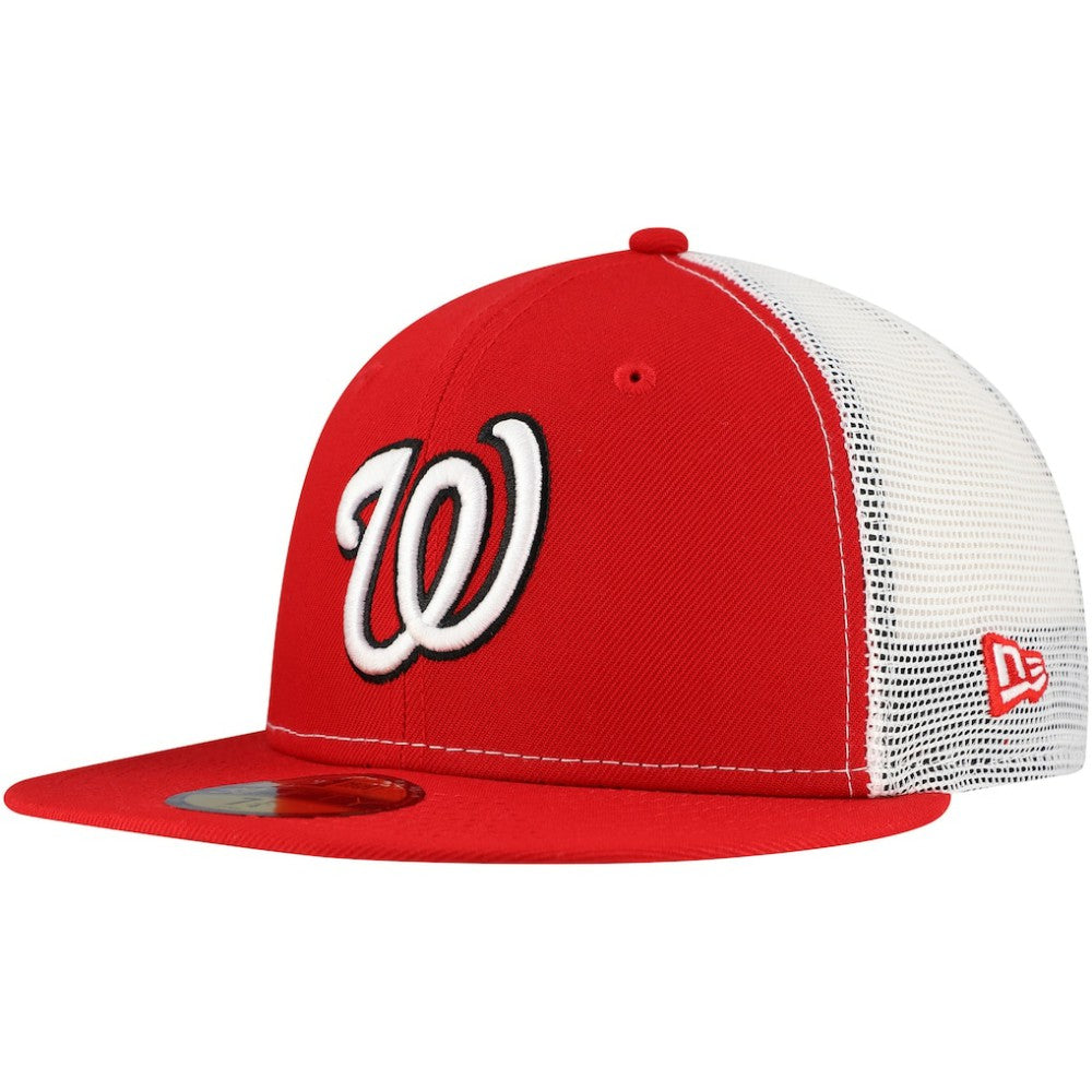 Washington Nationals Team Color 59FIFTY Trucker Fitted Hat - Red | New Era