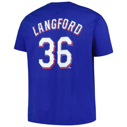 Wyatt Langford Texas Rangers Big & Tall Name & Number T-Shirt - Royal