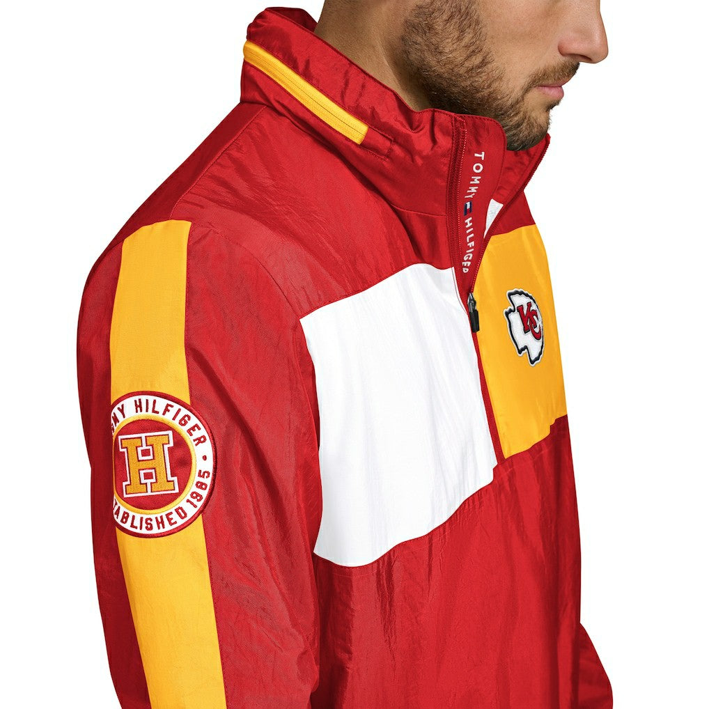 Kansas City Chiefs Tommy Hilfiger Gael Lightweight Half-Zip Hoodie Jacket - Red for sale