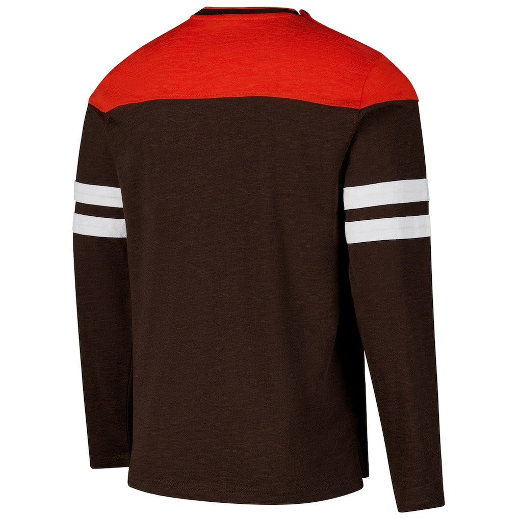 Cleveland Browns G-III Sports by Carl Banks Adaptive Hail Mary Long Sleeve T-Shirt - Brown/Orange online