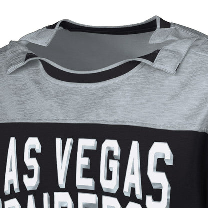 Las Vegas Raiders G-III Sports by Carl Banks Adaptive Hail Mary Long Sleeve T-Shirt - Black/Silver cheap