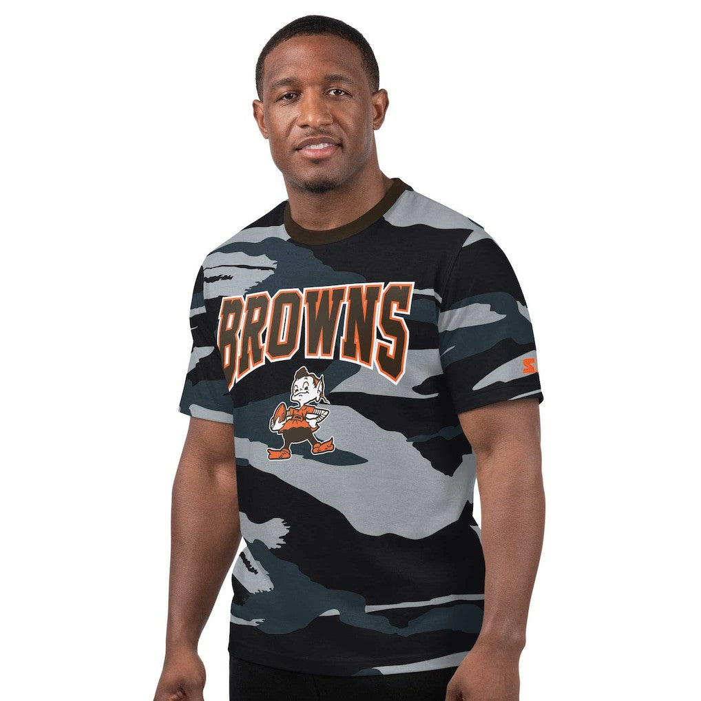 Cleveland Browns Starter Thursday Night Gridiron Classics Vintage Logo T-Shirt - Camo/Gray for sale