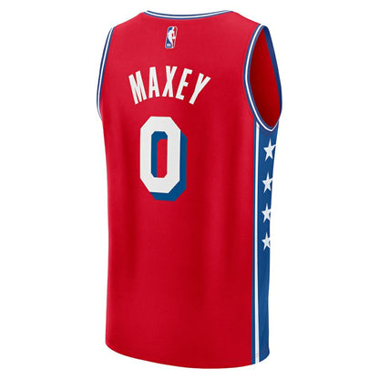 Tyrese Maxey Philadelphia 76ers Fast Break Replica Player Jersey - Statement Edition - Red | Fanatics for sale