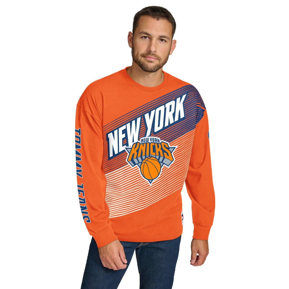 New York Knicks Tommy Jeans Lucas Long Sleeve T-Shirt - Orange sale