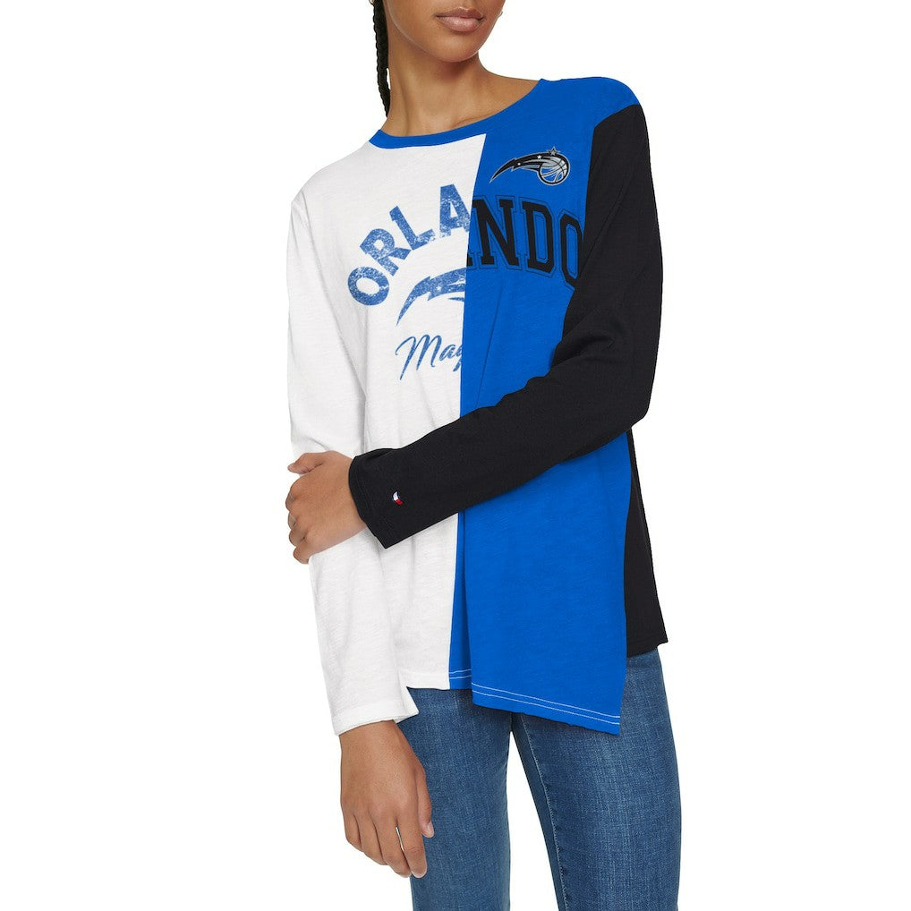 Orlando Magic Tommy Jeans Women's Amelia Color Blocked Long Sleeve T-Shirt - White/Blue shop