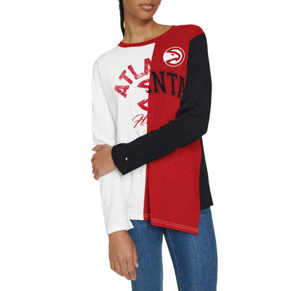 Atlanta Hawks Tommy Jeans Women's Amelia Color Blocked Long Sleeve T-Shirt - White/Red cheap