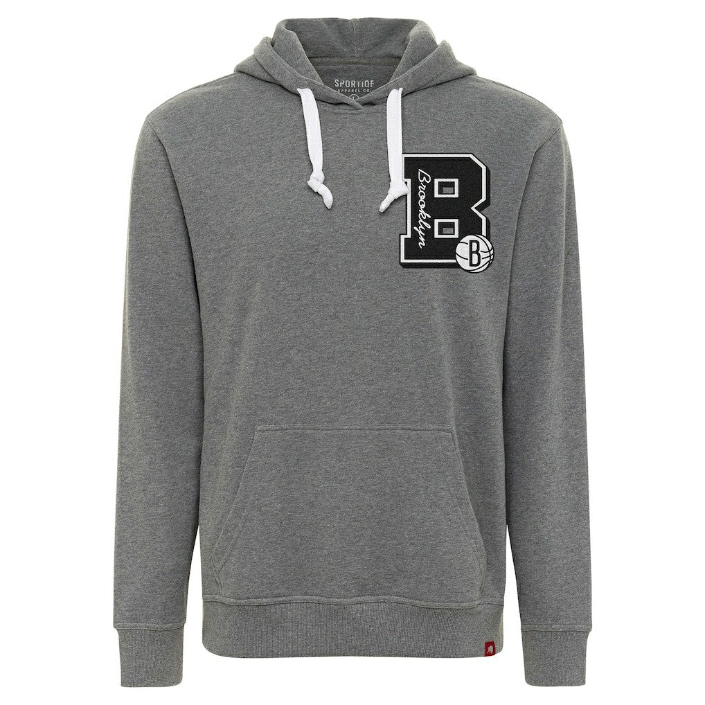 Brooklyn Nets Sportiqe Unisex Varsity Collection Blake Pullover Hoodie - Heather Gray discount