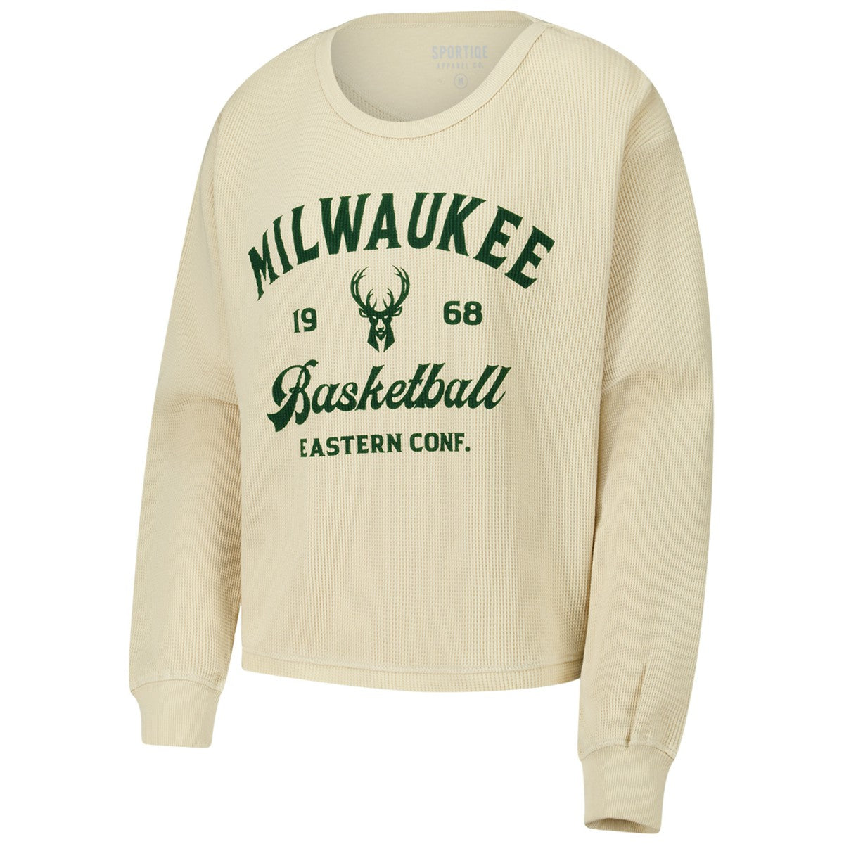 Milwaukee Bucks Sportiqe Unisex High Country Collection Cullen Waffle Knit Long Sleeve T-Shirt - Cream cheap
