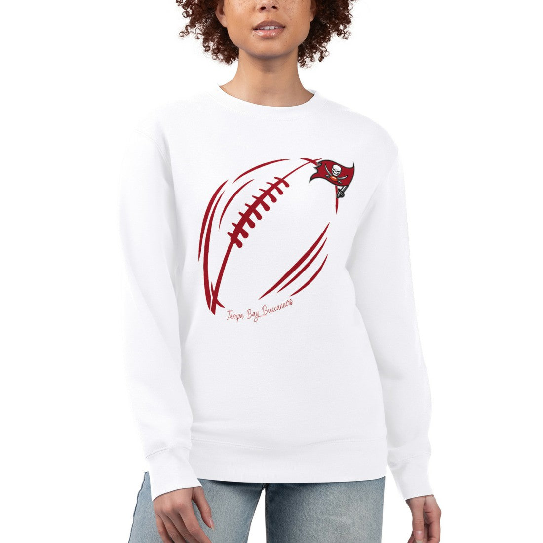 Tampa Bay Buccaneers G-III 4Her by Carl Banks Women's Football Logo Graphic Fleece Tri-Blend Pullover Sweatshirt - White for sale