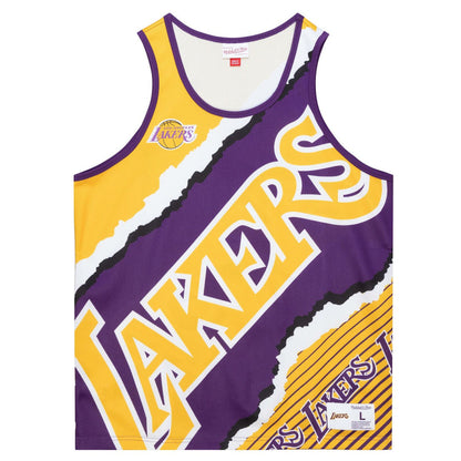 Los Angeles Lakers Jumbotron 2.0 Sublimated Tank Top - Gold | Mitchell & Ness shop