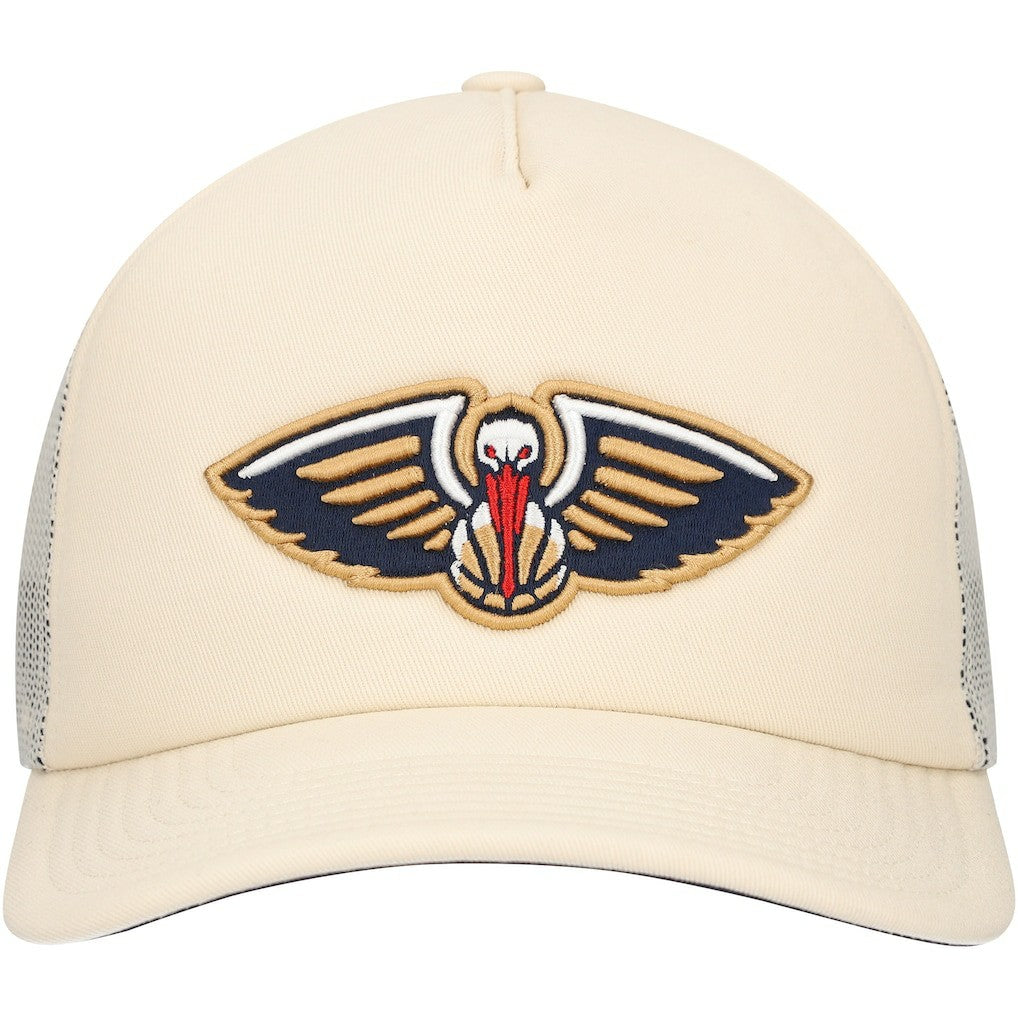 New Orleans Pelicans Trucker Adjustable Hat - Cream | Mitchell & Ness cheap
