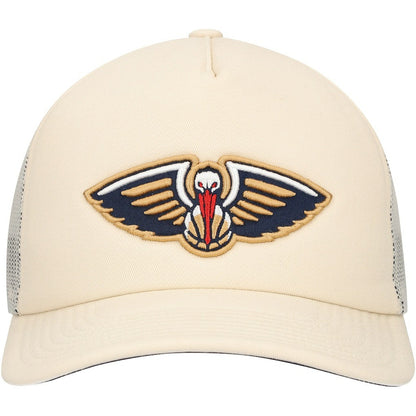New Orleans Pelicans Trucker Adjustable Hat - Cream | Mitchell & Ness cheap