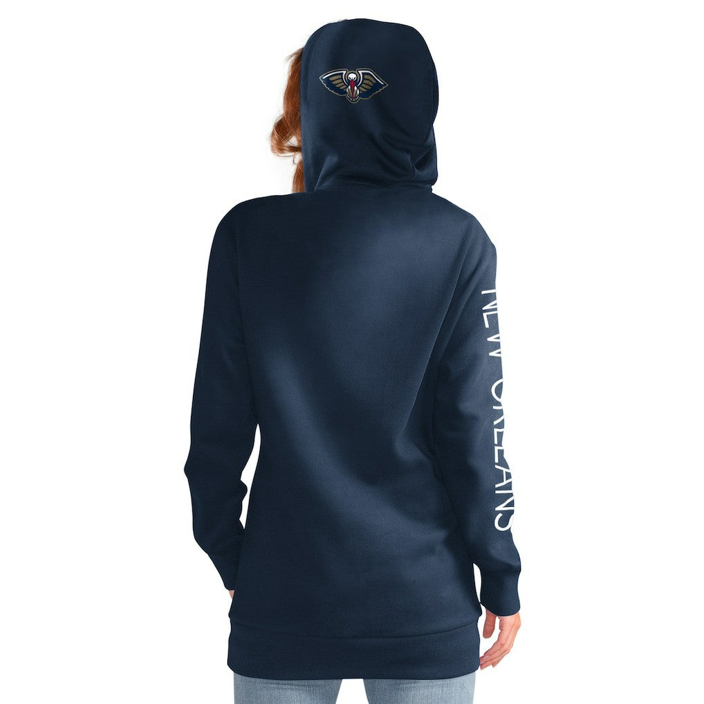 New Orleans Pelicans G-III 4Her by Carl Banks Women's Base Coach Pullover Hoodie - Navy outlet