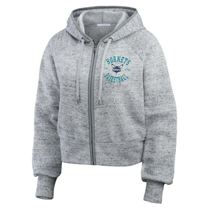 Charlotte Hornets WEAR by Erin Andrews Women's Speckled Radiator Full-Zip Hoodie - Heather Gray on sale