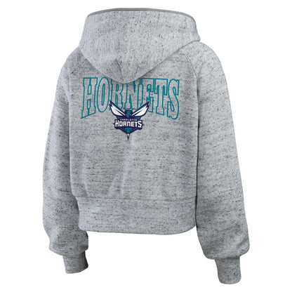 Charlotte Hornets WEAR by Erin Andrews Women's Speckled Radiator Full-Zip Hoodie - Heather Gray on sale