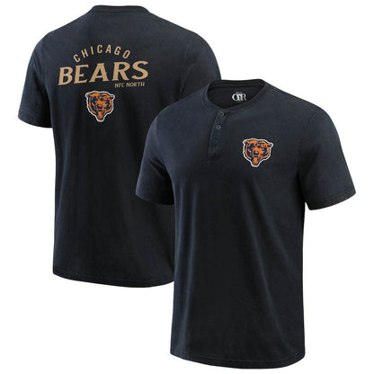 Chicago Bears Darius Rucker Collection Washed Henley T-Shirt - Black outlet
