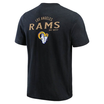 Los Angeles Rams Darius Rucker Collection Washed Henley T-Shirt - Black cheap