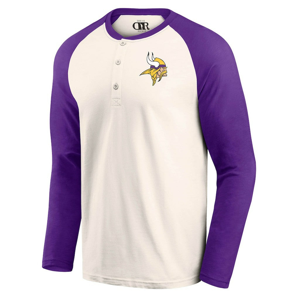 Minnesota Vikings Darius Rucker Collection Raglan Henley T-Shirt - Cream/Purple discount