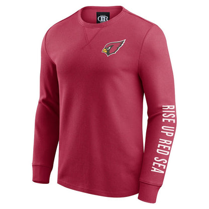Arizona Cardinals Darius Rucker Collection Washed Waffle-Knit Long Sleeve T-Shirt - Red cheap