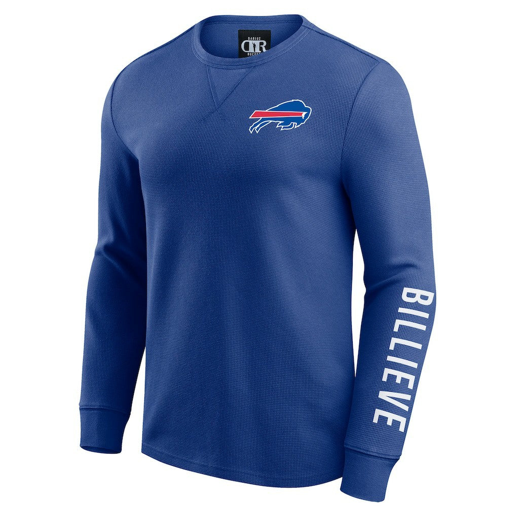 Buffalo Bills Darius Rucker Collection Washed Waffle-Knit Long Sleeve T-Shirt - Royal outlet
