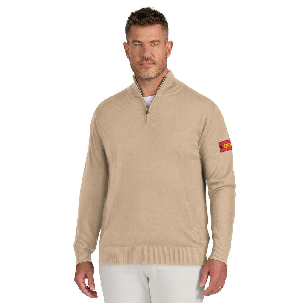 Kansas City Chiefs J. Palmer Franchise Quarter-Zip Sweater - Tan discount