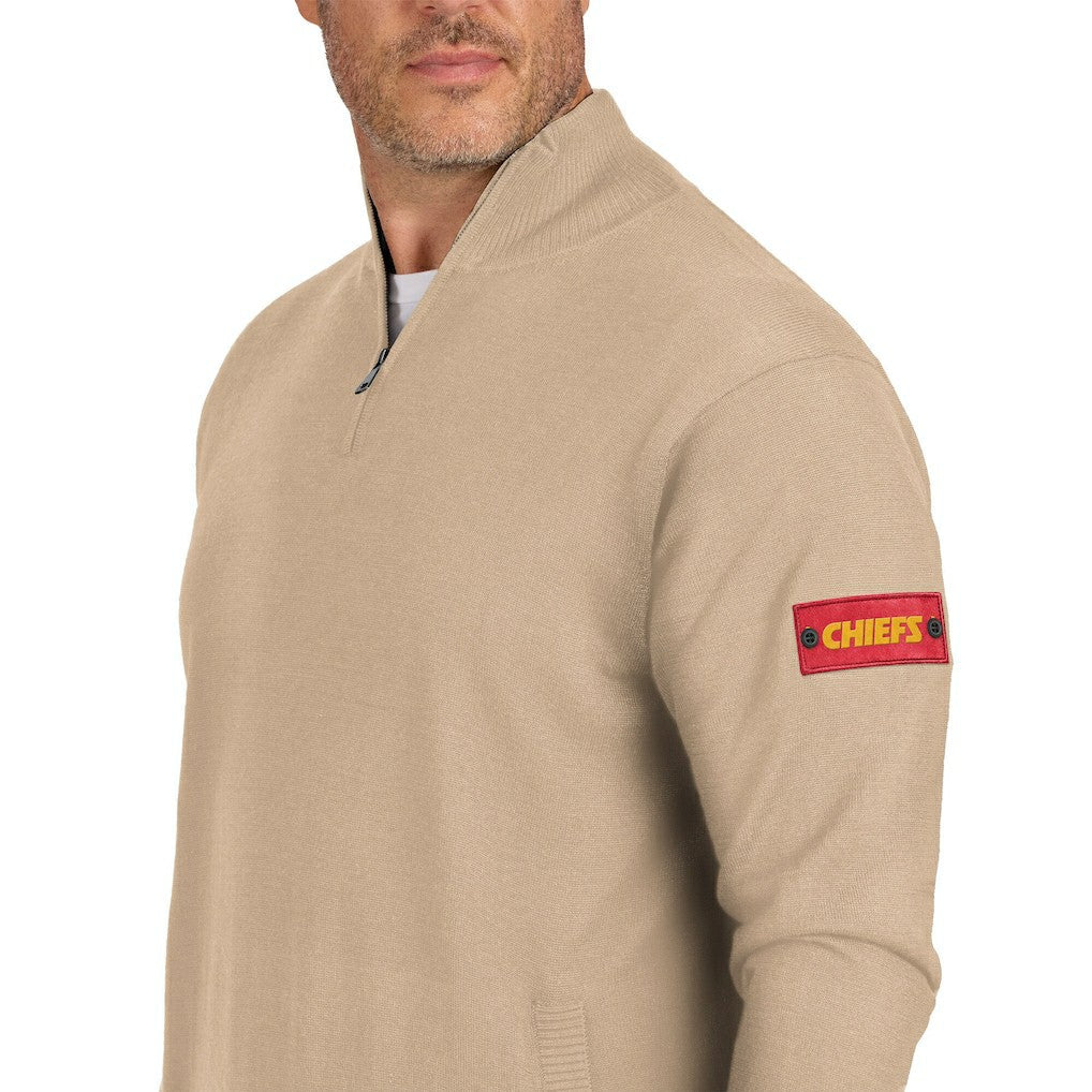 Kansas City Chiefs J. Palmer Franchise Quarter-Zip Sweater - Tan discount