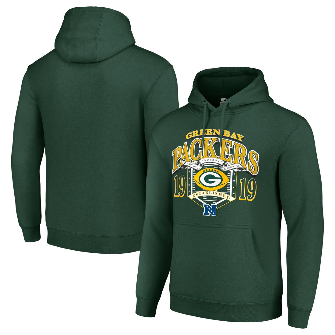 Green Bay Packers Starter 80s Retro Pullover Hoodie - Green discount