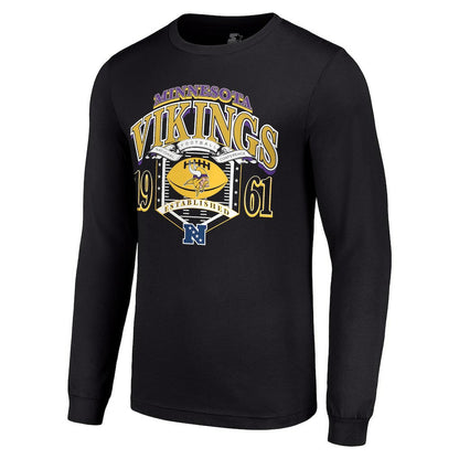Minnesota Vikings Starter Retro Long Sleeve Graphic T-Shirt - Black for sale