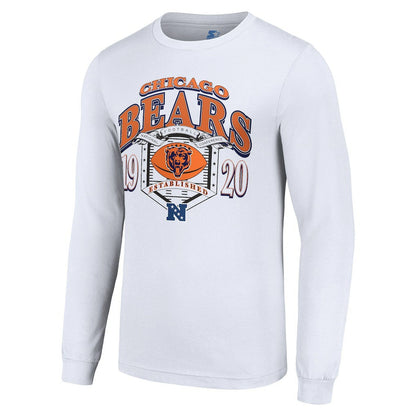 Chicago Bears Starter Retro Long Sleeve Graphic T-Shirt - White cheap
