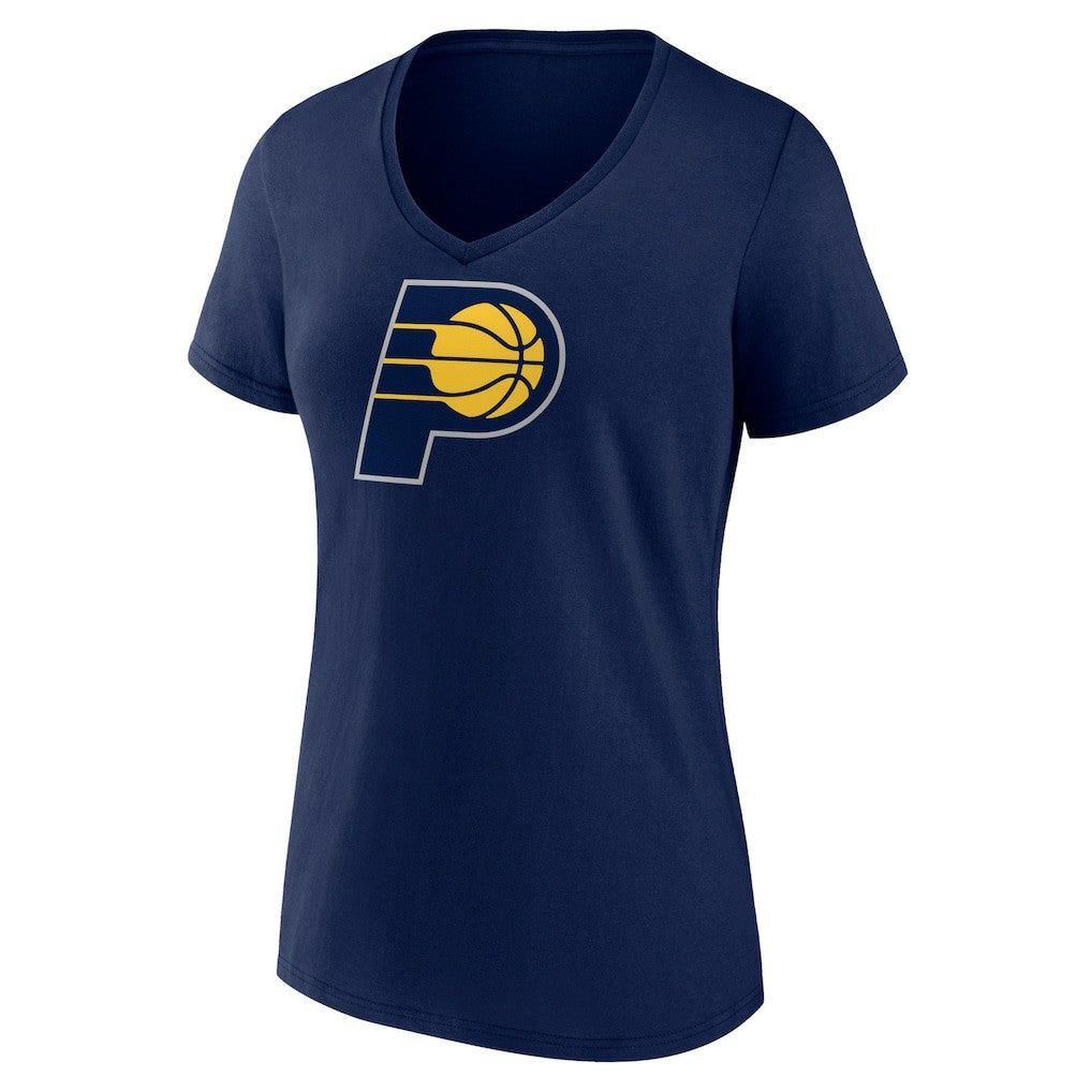 Indiana Pacers Women's Primary Logo V-Neck T-Shirt - Navy on sale