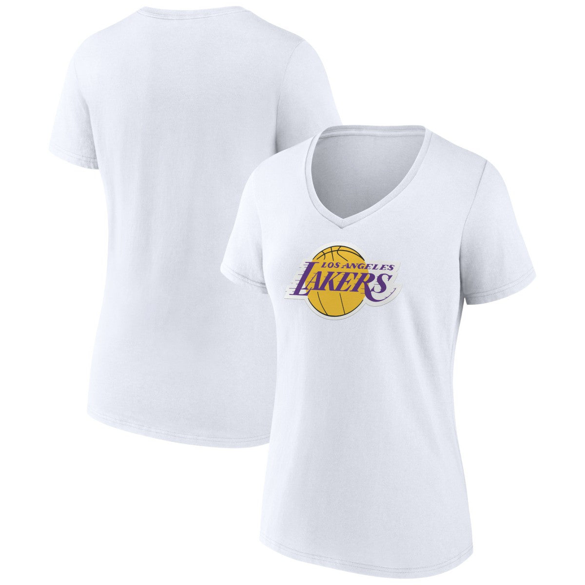 Los Angeles Lakers Women's Alternate Logo V-Neck T-Shirt - White sale