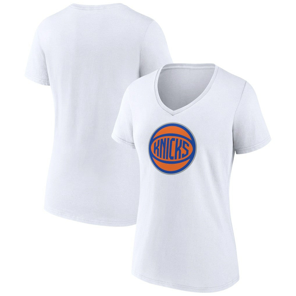 New York Knicks Women's Alternate Logo V-Neck T-Shirt - White cheap