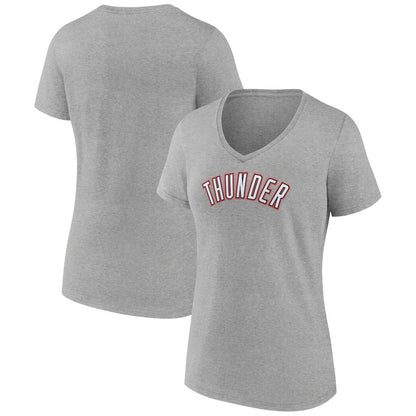 Oklahoma City Thunder Women's Alternate Logo V-Neck T-Shirt - Gray on sale