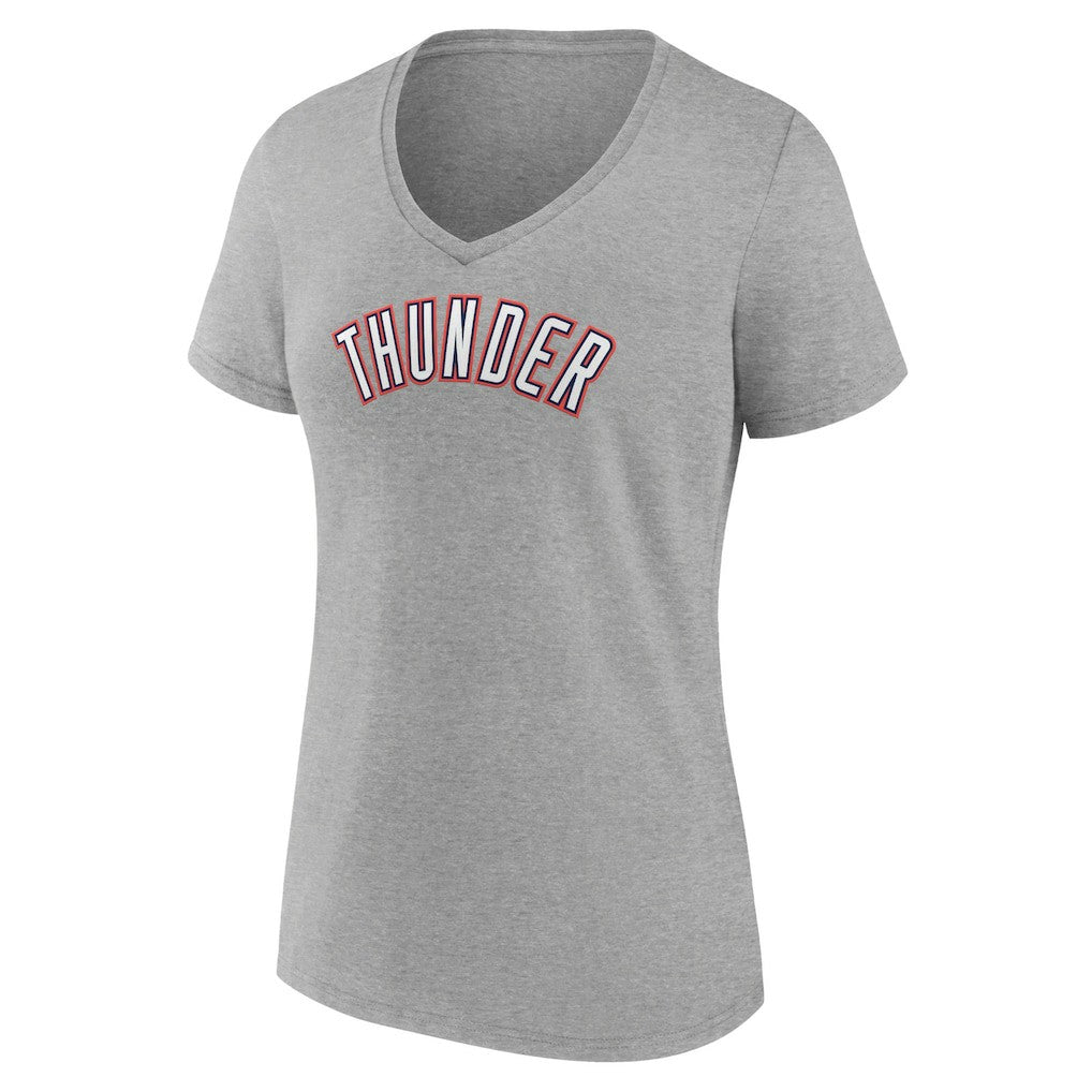 Oklahoma City Thunder Women's Alternate Logo V-Neck T-Shirt - Gray on sale