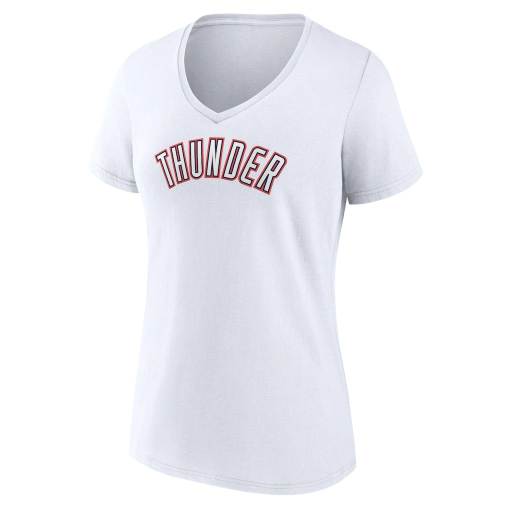 Oklahoma City Thunder Women's Alternate Logo V-Neck T-Shirt - White cheap