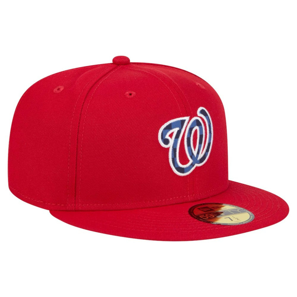 Washington Nationals Checkered Undervisor 59FIFTY Fitted Hat - Red | New Era