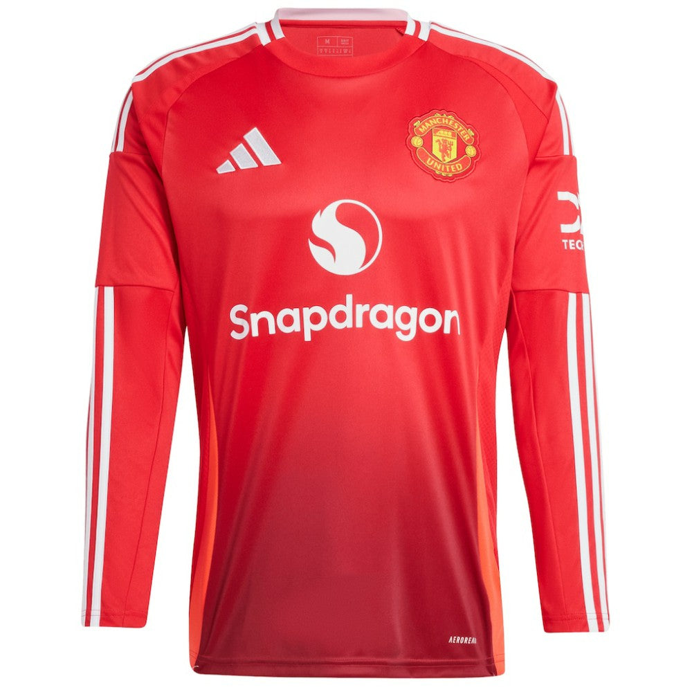 Manchester United 2024/25 Home Long Sleeve Replica Custom Jersey - Red | Adidas discount
