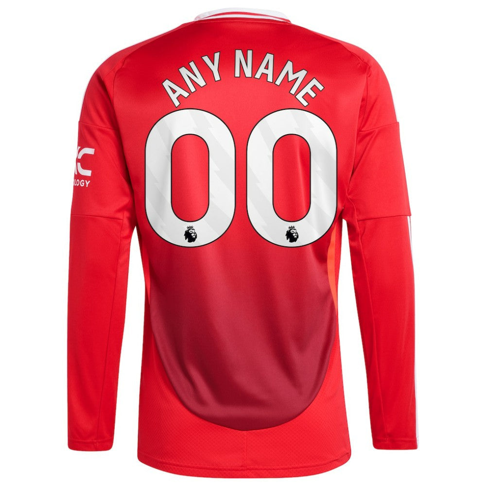 Manchester United 2024/25 Home Long Sleeve Replica Custom Jersey - Red | Adidas discount