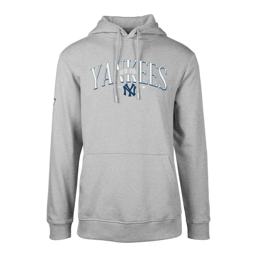 New York Yankees Levelwear Cooperstown Collection Podium Retro Spellout Pullover Hoodie - Gray