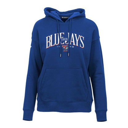 Toronto Blue Jays Levelwear Women's Adorn Cooperstown Collection Retro Spellout Pullover Hoodie - Royal