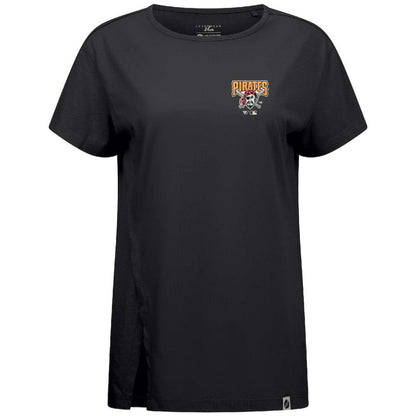 Pittsburgh Pirates Levelwear Women's Influx Cooperstown Core Logo T-Shirt - Black