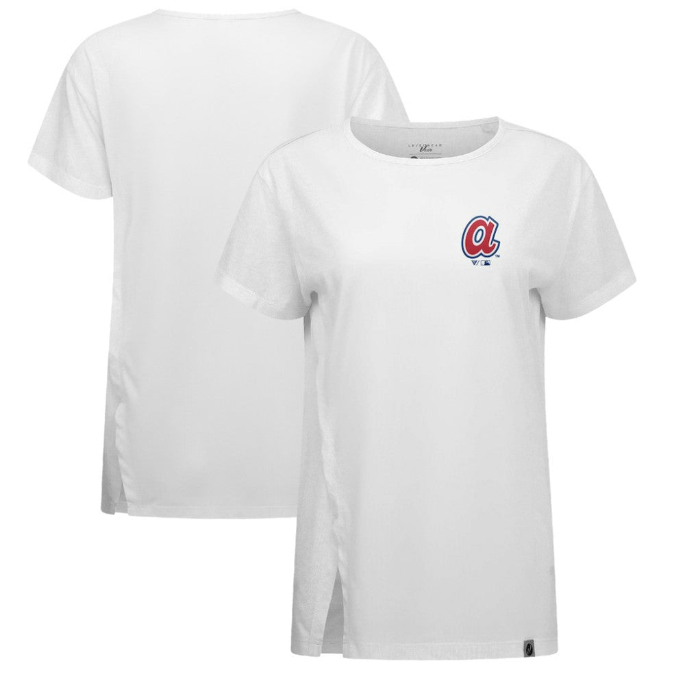 Atlanta Braves Levelwear Women's Influx Cooperstown Core Logo T-Shirt - White